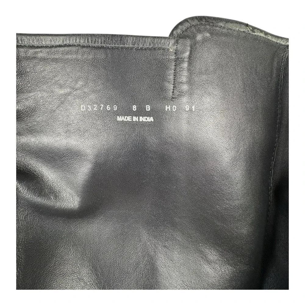 Black Leather Knee High Riding Boots Womens‎ 8B Buckle Zip Made in India
